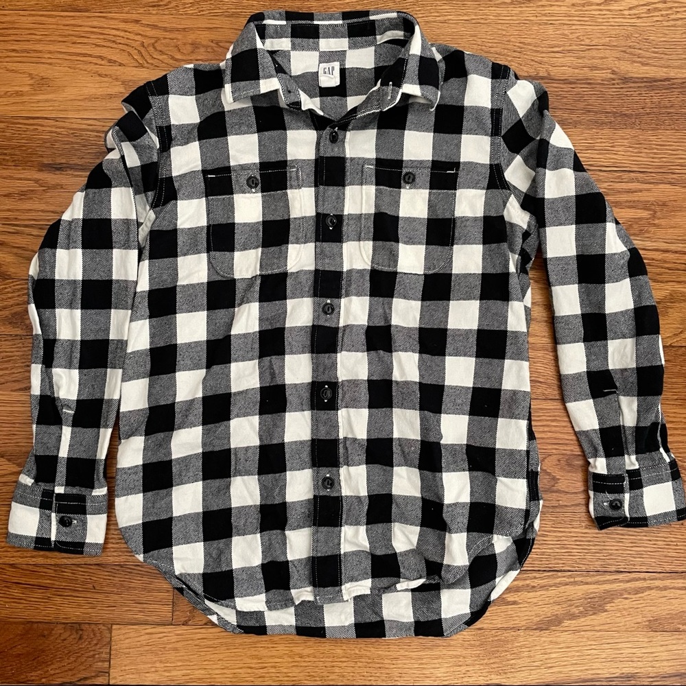 Gap Kids black and white flannel shirt size XL